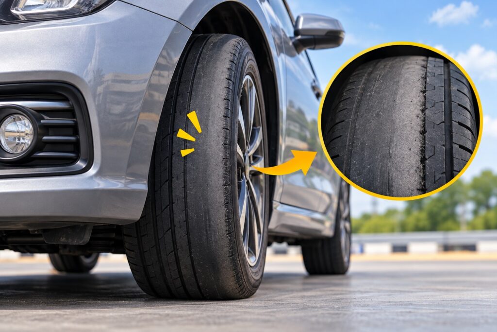 Ban mobil habis sebelah